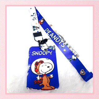 พร้อมจัดส่ง  สายคล้องบัตร ที่ห้อยบัตร พร้อม สายคล้องคอลายการ์ตูน  snoopy and charlie brown   ลายน่ารัก จำนวน 1 อัน