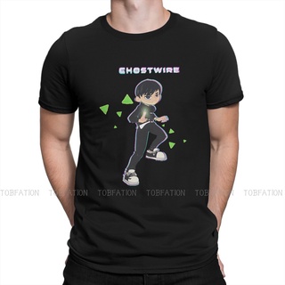 เสื้อยืดคอกลมcrew neckเสื้อยืดคอกลม ผ้าฝ้าย พิมพ์ลาย Ghostwire Tokyo IZUKI AKITO Game Fan Art สไตล์โกธิค คลาสสิก โอเวอร์