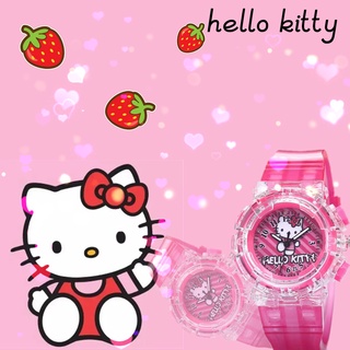 นาฬิกาเด็ก Hello Kittyสีสันสดใส เรืองแสง นาฬิกาเด็กนักเรียนหญิงนาฬิกาข้อมือ Kids Watch Girlsนาฬิกาเด็กผู้หญิงนาฬิกาเจ้าห