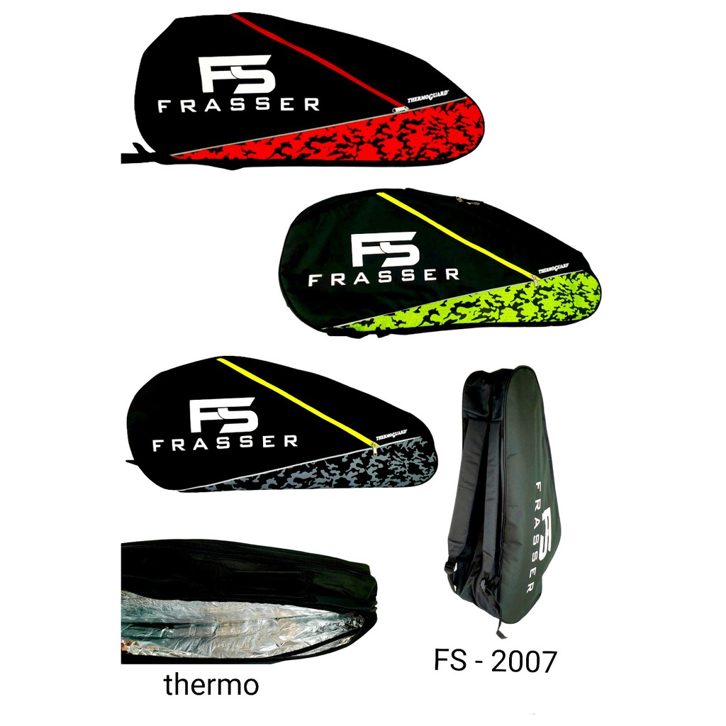 MERAH Frasser 2007 กระเป๋าแบดมินตันเทอร์โมการ์ด sms สีแดง