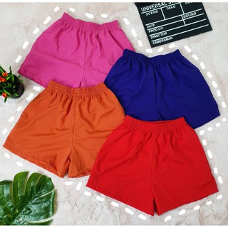 กางเกงขาสั้นสีแดง สีส้ม สีชมพู สีน้ำเงิน กางเกงที่ ฮิตมากที่สุดในตอนนี้ เนื้อผ้า แพทเทิร์น ตรงปก ทุกจุด