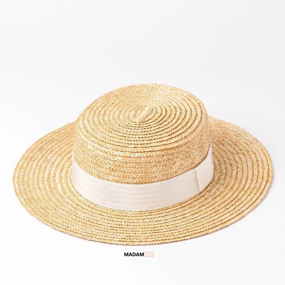 Back to basic boater straw hat หมวกปีก รุ่น unisex by Madam Hat