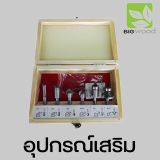 BIG WOOD ชุดดอกเราเตอร์ BIGWOOD ขนาด1/4" 6ตัวชุด R6-6 /  R6-12 (12 ดอก)