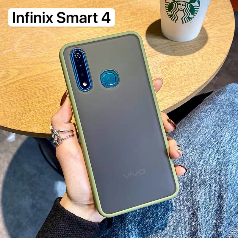 [ ส่งจากไทย ] Case Infinix Smart 4 เคสกันกระแทก ปุ่มสีผิวด้าน ขอบนิ่มหลังแข็ง INFINIX SMART 4 พร้อมส่ง