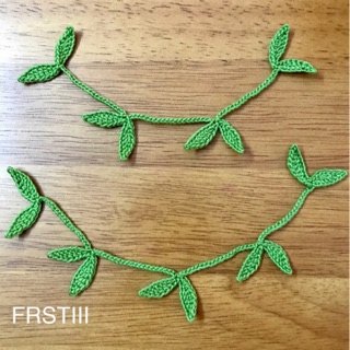 🍃เครือไม้ถัก ใบไม้ถัก ไหมซัมเมอร์ Crochet leaf ตกแต่งชิ้นงาน มี 2 ขนาด