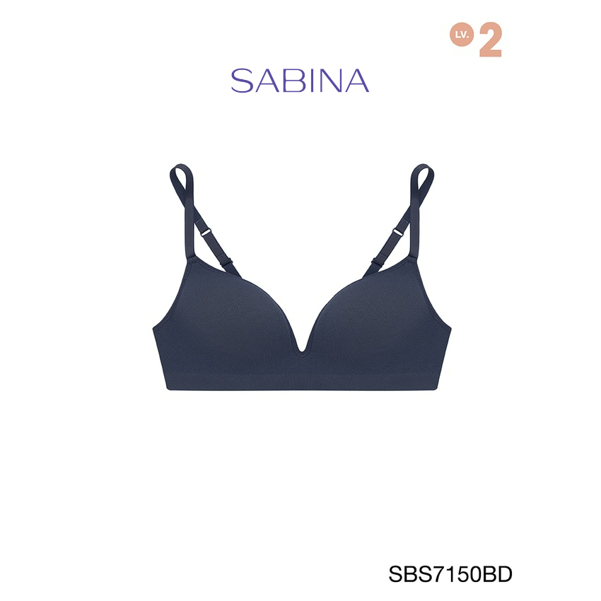 Sabina ซาบีน่า เสื้อชั้นใน Invisible Wire (ไม่มีโครง) รุ่น Sixnature รหัส SBS7150BD สีน้ำเงิน