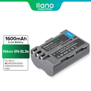 llano แบตเตอรี่กล้อง Nikon EN-EL3E 1600mAh D80 D90 D100 D200 D300 D300S D700 D70S D50 G9X SLR Digital Camera Battery