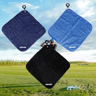 [DOLITY] 12x12 Inches Microfiber Golf Towel with Clip Sweat-absorbent Wiping Cloth Gym Supplies