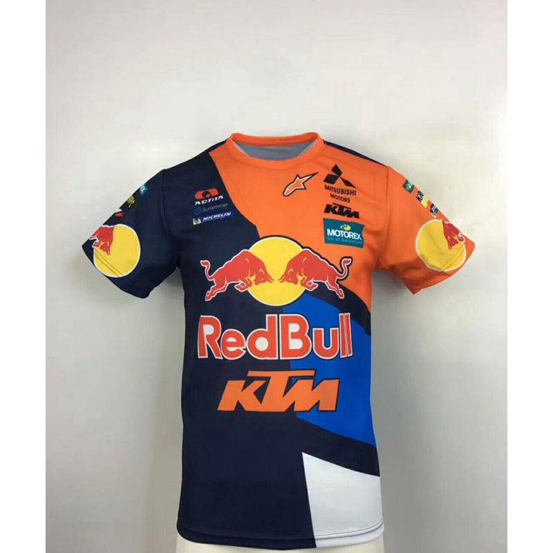 กระทิงแดง Red Bul การขี่ เสื้อยืด MOTOGP การขี่ แขนสั้น KTM แห้งเร็ว เสื้อผ้าบุรุษแข่งรถ เสื้อยืด