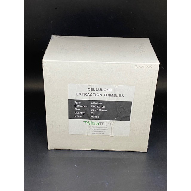Extraction Thimble 30x100MM 25PC/BOX กระดาษกรอง ยี่ห้อ Filtratech ประเทศ France