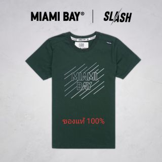 Miami Bay เสื้อยืด รุ่น slash สีเขียวเข้ม