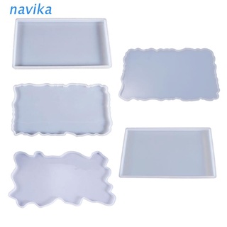 NAV Crystal Epoxy Resin Mold Fruit Plate Casting Silicone Mould Handmade DIY Crafts Tray Making Tool