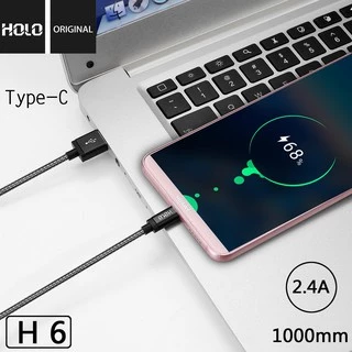 สายชาร์จ HOLO KingKong Fast Charge รุ่น H6 สำหรับสายสปริง แข็งแรง ทนทาน ใช้สำหรับiphone/type-c/micro