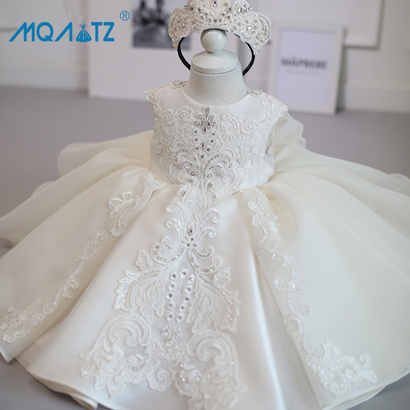 MQATZ อย่างเป็นทางการ Baptism 1st วันเกิดชุดสําหรับเสื้อผ้าเด็กผู้หญิงดอกไม้ชุดเจ้าหญิงชุดปาร์ตี้ชุดบอล 0-4 ปี L2012XZ