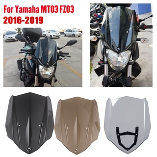 MT 03 Motor Sport Touring Racing Windshield Windscreen with Bracket for Yamaha MT-03 MT03 FZ-03 FZ03 2016 2017 2018 2019