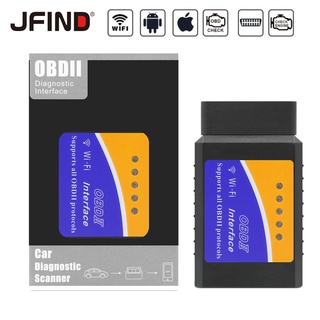 เครื่องสแกนเนอร์วินิจฉัยรถยนต์ ELM327 WIFI OBD2 สําหรับ iOS Android ELM 327 OBD2