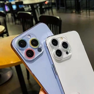 กระจกกันรอยกล้อง For iPhone 13 11 17 pro max Case iPhone 11 15 16 pro max 14 12 pro max 17 Air ชิ้นส่วนของกลิตเตอร์