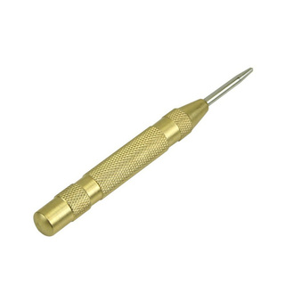 Brass Yellow Automatic Center Punch Spring Loaded Chrome Rivet Screw Auto Mark H