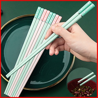 Spot chopsticks spoon fork tableware reusable anti-scalding antibacterial alloy chopsticks kitchen supplies【bluesky1990】