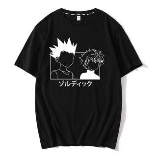 T-shirt  เสื้อยืด พิมพ์ลายกราฟฟิค Hunter X Hunter Janpanese Killua Zoldyck Gon โอเวอร์ไซซ์ แฟชั่นฤดูร้อน สไตล์ญี่ปุ่น สํ