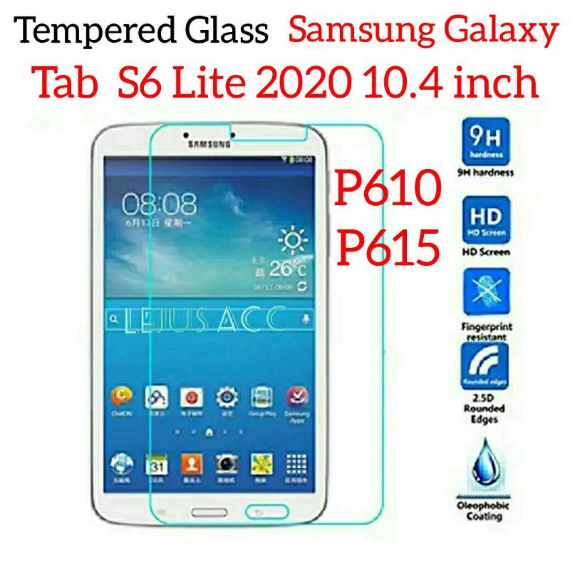 กระจกนิรภัย 9H 0.3 มม. 2.5D Samsung Galaxy Tab S6 Lite 2020 10.4 "P610 P615