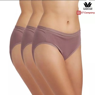 กางเกงใน Wacoal Panty ทรง Bikini ขอบเรียบ สีน้ำตาล Brown (3 ตัว) รุ่น WU1M01 WU1C34 WQ6M01 กางเกงในผู้หญิง วาโก้ บิกินี่