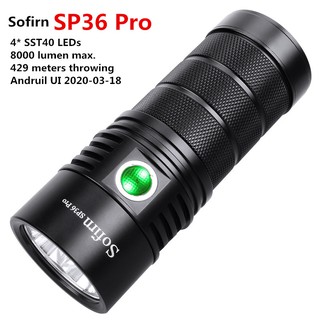 Sofirn Sp36 Pro 8000 Lumen ไฟฉาย Blf Anduril Driver 4 Xsst40 หลอดไฟ Led กันน้ําชาร์จ Usb Ipx8