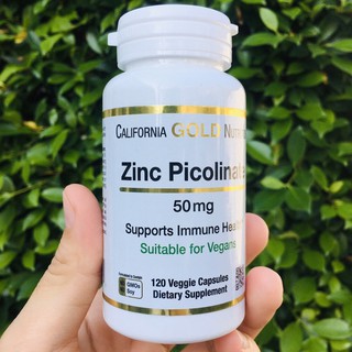 ซิงค์ สังกะสีพิโคลิเนต Zinc Picolinate 50 mg 120 Veggie Capsules (California Gold Nutrition®) ช่วยบำรุงกระดูกและฟัน