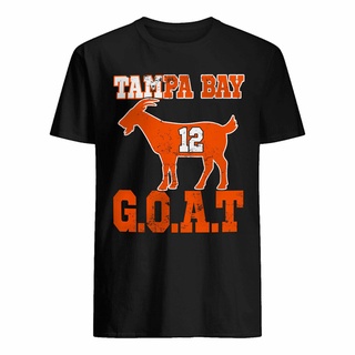 เสื้อยืดผ้าฝ้ายพิมพ์ลายแฟชั่น Tampa Bay G.O.A.T. รองเท้าลําลอง สไตล์วินเทจ สําหรับผู้ชาย เสื้อยืดคอกลม พิมพ์ลายทีมผู้รัก