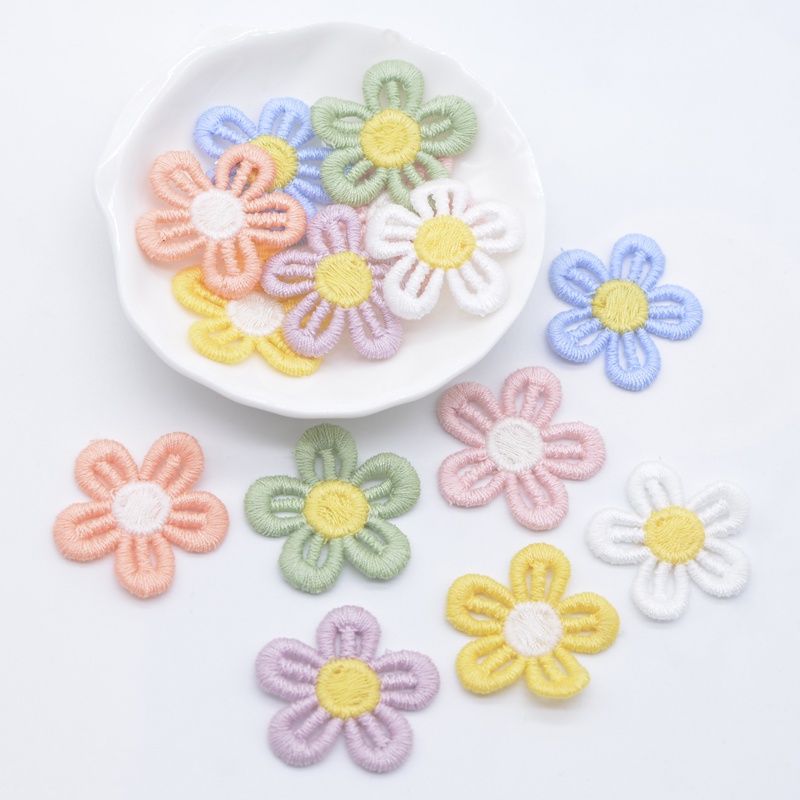 20 ชิ้น 30 มิลลิเมตรปักถักดอกไม้ Applique สําหรับ DIY เสื้อผ้าหมวกอุปกรณ์เย็บผ้าแพทช์ Headwear อุปกรณ์ตกแต่ง