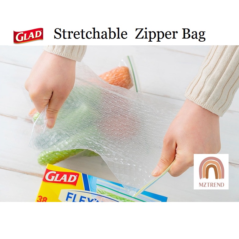 [MZTREND] GLAD Flex'N Seal ถุงพลาสติกเก็บอาหาร / ถุงซิปยืดได้