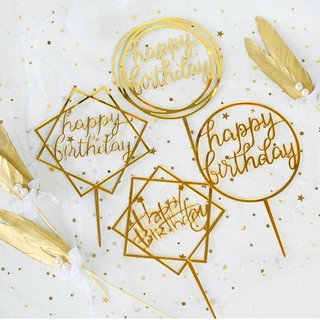 ป้ายวันเกิด ป้ายปักเค้กอะคริลิค ป้ายhappy birthday