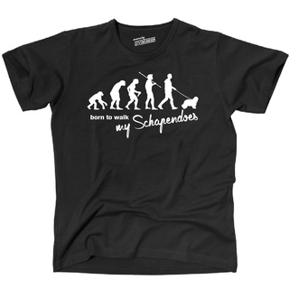 เสื้อยืด Cotton Comfortเสื้อยืดลําลอง แขนสั้น คอกลม เข้ารูป พิมพ์ลาย Schapendoes Born To Walk Hunde Hund Siviwonder สําห