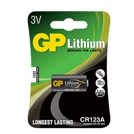 ถ่าน GP CR123A Lithium 3V. 123A ,ถ่านอัลคาไลน์ CR123A