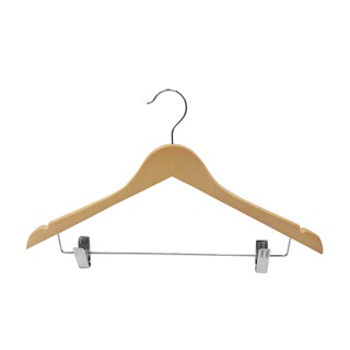 ไม้แขวนเสื้อ ตากผ้า ไม้แขวน ไม้แขวนเสื้อไม้มีหนีบ HOME LIVING WHM66026 WOODEN HANGER WITH CLIPS HOME LIVING WHM66026