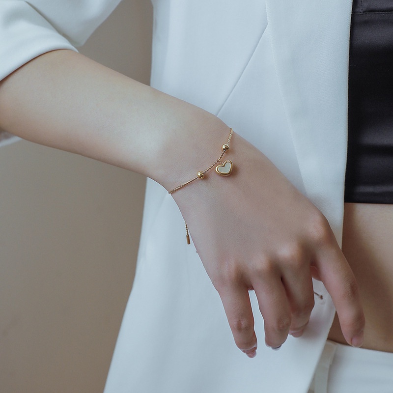 สร้อยข้อมือ จี้เปลือกหอย หัวใจ | สร้อยคอหรูหรา น้ําหนักเบา | จี้รูปหัวใจ สไตล์เท่ | กันน้ํา ป้องกันอาการแพ้ ไม่ซีดจาง