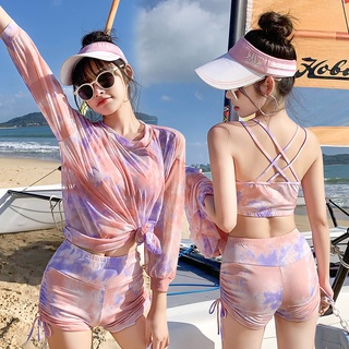 cici ชุดว่ายน้ำแฟชั่น ชุดว่ายน้ำเซ็ท3ชิ้นมีเสื้อคลุมด้วย รุ่น 0195