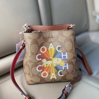 Coach C6835 mini town bucket &lt;จีบมินิ&gt; หนังลาย c