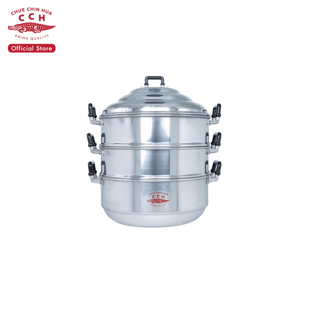 Crocodile Cookware ซึ้งอลูมิเนียม ซึ้งนึ่ง 3 ชั้น   24/26/28/30/32/34/36/40/44 ซม.