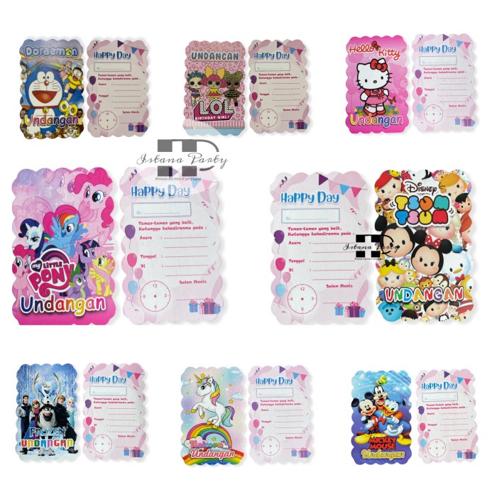 Hello kitty pony doraemon LOL Tsum Tsum การ์ดเชิญวันเกิด