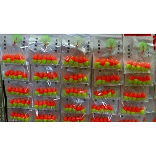 ทุ่นจิ๋ว 2 สี ตกกุ้ง ตกปลาเล็ก มี 5 ขนาดให้เลือก