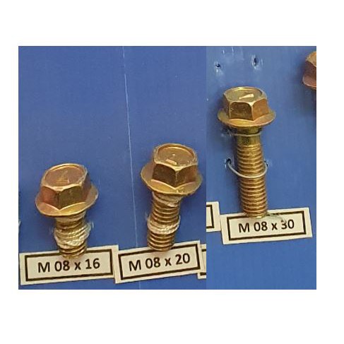 กลอนหน้าแปลน M8 x 16 / 20 / 30 กลอนสีเหลือง M8x16 M8x20 M8x30