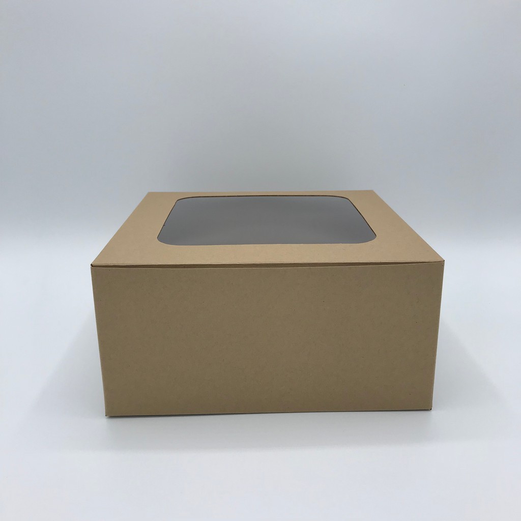 Treebox กล่องเค้ก 1 ปอนด์729ทรงมาตรฐานสีคราฟท์ ขนาด 20.5*20.5*10 ซม (แพค 10 ชิ้น)