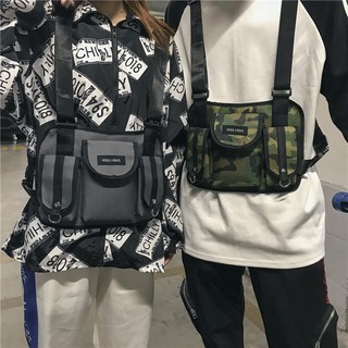 Tactical  Chest Bag กระเป๋าคาดหน้าอกสไตล์ฮิปฮอป Men Rig Bag กันน้ำ กระเป๋าสะพายข้าง Hip Hop Street Wear Sling Shoulder Bag