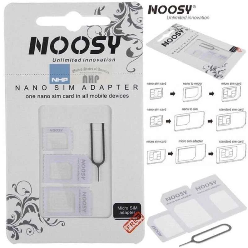 Noosy Nano Sim Adapter ชุดแปลงนาโนซิมการ์ด + เข็มเปิดถาดซิม