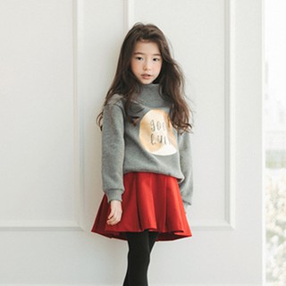 เสื้อแขนยาวกันหนาวด้านในเป็นผ้ากำมะหยี่ Children long sleeve cotton plus cashmere sweater - Grey