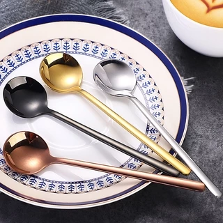 [13 ซม.] 304 สแตนเลสช้อนเล็กช้อนกาแฟกลม