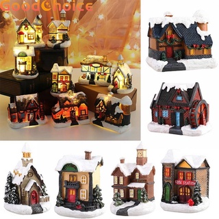 【Good】❤Merry Christmas❤ Xmas Ornaments❤Brightness LED Light Up Small Village House Scene Christmas Decor Ornament【Ready Stock】