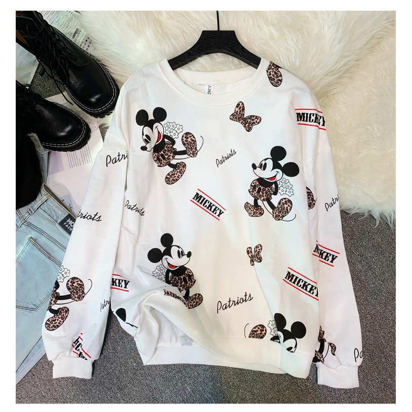 Mickey เสื้อแขนยาวลายการ์ตูนฮิต ใส่กะอะไรก็น่ารัก กันหนาว กันแดด ไซส์ใหญ่  Bk-085 | Shopee Thailand