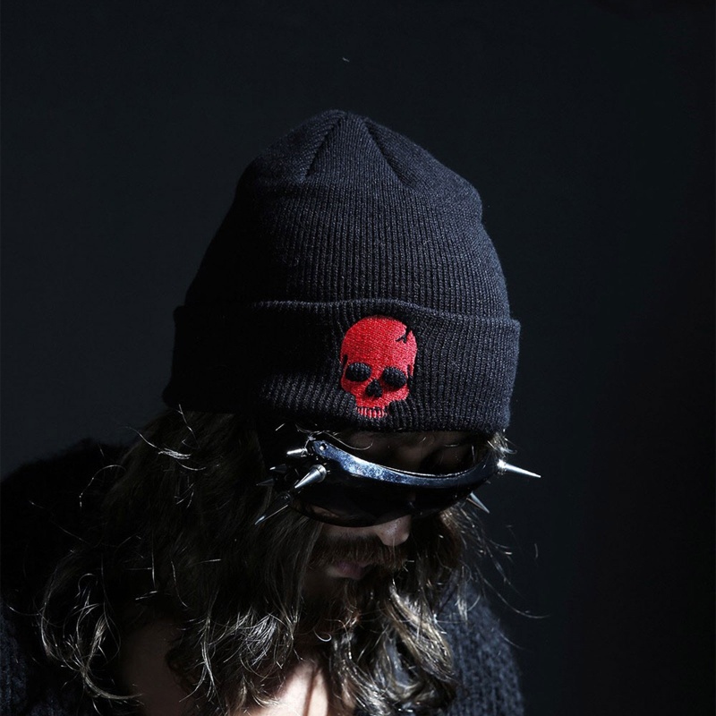 Sweetyvi12 หมวกบีนนี่ถัก แบบหนา ให้ความอบอุ่น ปักลายโครงกระดูก แฟชั่นฤดูหนาว กลางแจ้ง สําหรับผู้หญิง และผู้ชาย - รูปที่ 5